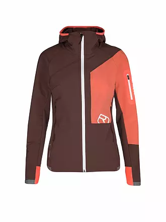 ORTOVOX | Veste softshell Berrino à capuche pour femmes | dunkelrot
